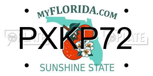 PXKP72 Florida License Plate