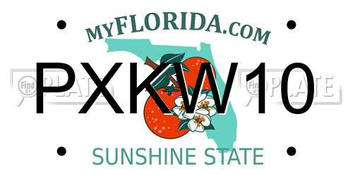 PXKW10 Florida License Plate