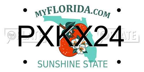 PXKX24 Florida License Plate