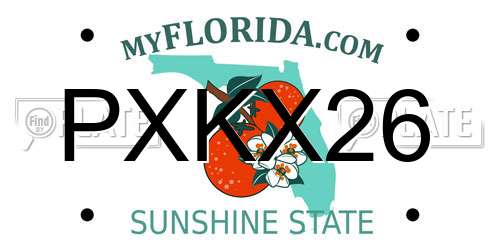 PXKX26 Florida License Plate