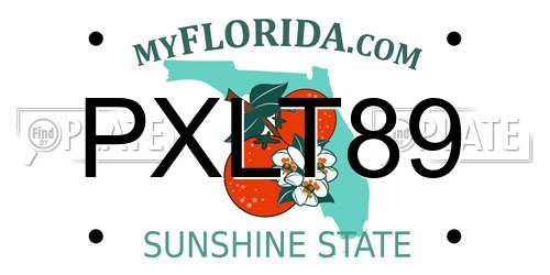PXLT89 Florida License Plate