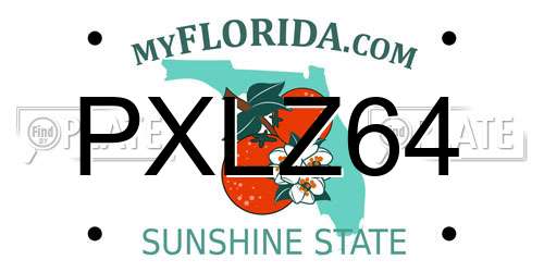 PXLZ64 Florida License Plate