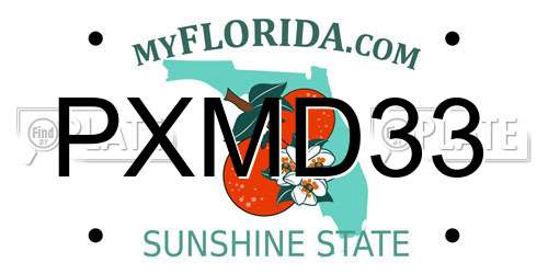 PXMD33 Florida License Plate
