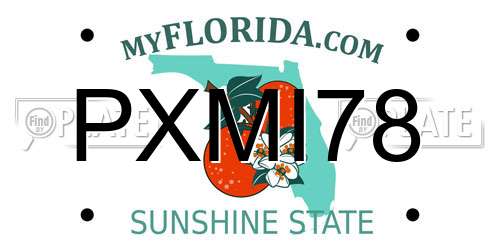 PXMI78 Florida License Plate
