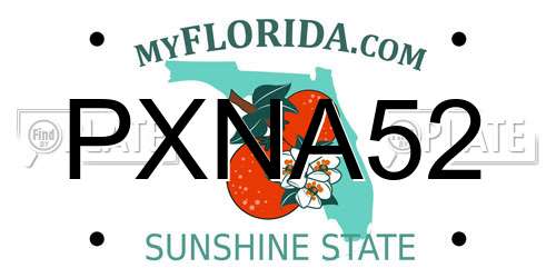PXNA52 Florida License Plate