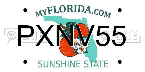 PXNV55 Florida License Plate