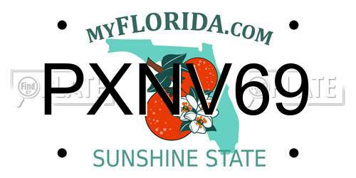 PXNV69 Florida License Plate