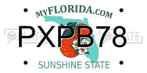 PXPB78 Florida License Plate