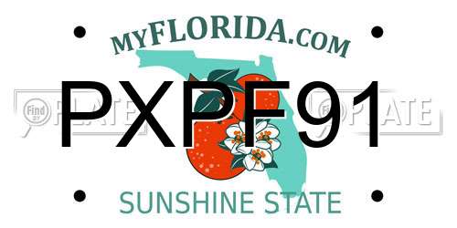 PXPF91 Florida License Plate
