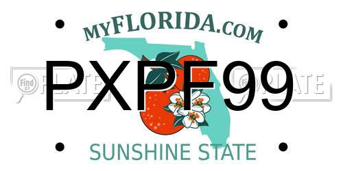 PXPF99 Florida License Plate