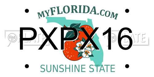 PXPX16 Florida License Plate