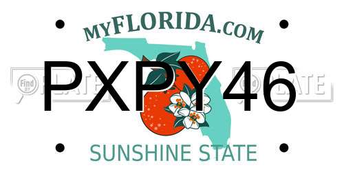 PXPY46 Florida License Plate