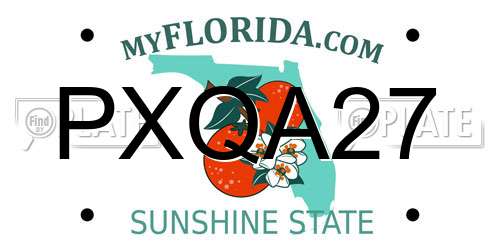 PXQA27 Florida License Plate