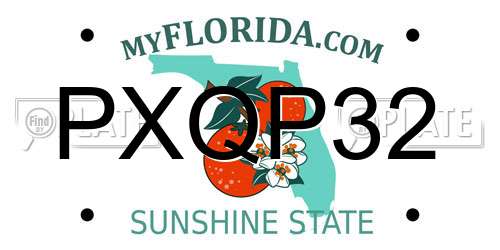 PXQP32 Florida License Plate