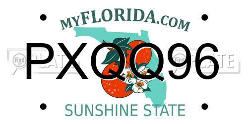 PXQQ96 Florida License Plate