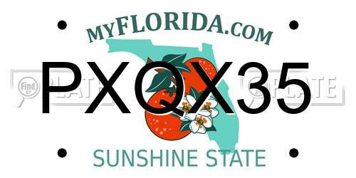 PXQX35 Florida License Plate