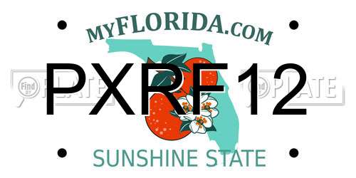 PXRF12 Florida License Plate