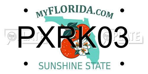 PXRK03 Florida License Plate