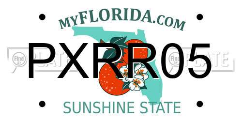 PXRR05 Florida License Plate