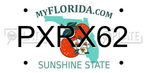 PXRX62 Florida License Plate