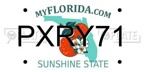 PXRY71 Florida License Plate