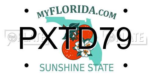 PXTD79 Florida License Plate