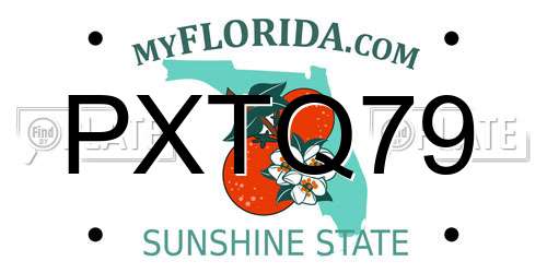 PXTQ79 Florida License Plate