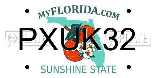 PXUK32 Florida License Plate