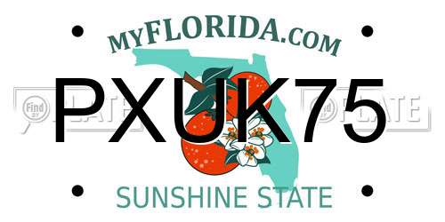 PXUK75 Florida License Plate
