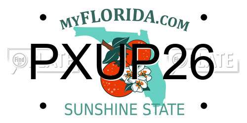 PXUP26 Florida License Plate