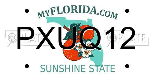 PXUQ12 Florida License Plate