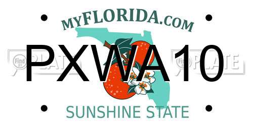 PXWA10 Florida License Plate