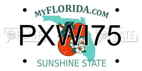 PXWI75 Florida License Plate