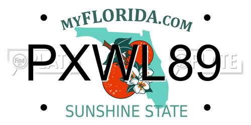 PXWL89 Florida License Plate