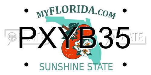 PXYB35 Florida License Plate