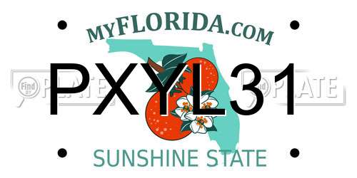 PXYL31 Florida License Plate