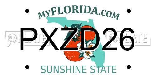 PXZD26 Florida License Plate