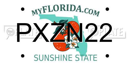 PXZN22 Florida License Plate