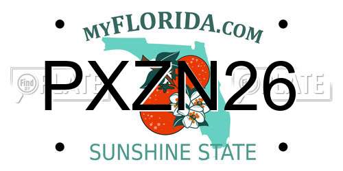 PXZN26 Florida License Plate