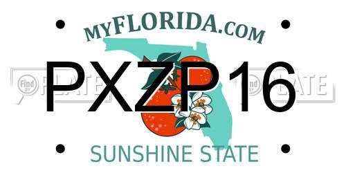 PXZP16 Florida License Plate