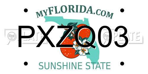 PXZQ03 Florida License Plate
