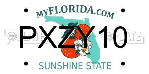 PXZY10 Florida License Plate