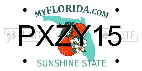 PXZY15 Florida License Plate