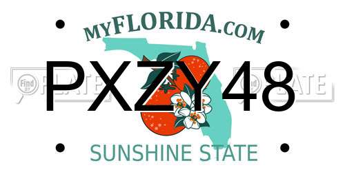 PXZY48 Florida License Plate