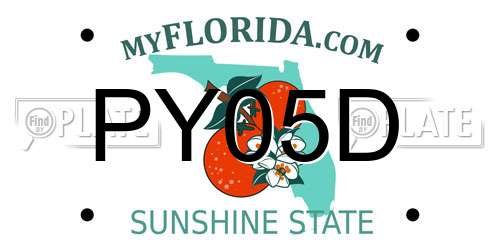 PY05D Florida License Plate