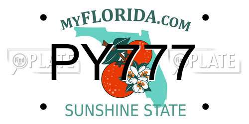 PY777 Florida License Plate