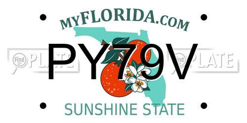 PY79V Florida License Plate