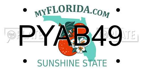 PYAB49 Florida License Plate