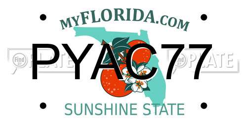PYAC77 Florida License Plate