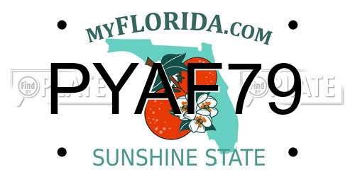 PYAF79 Florida License Plate